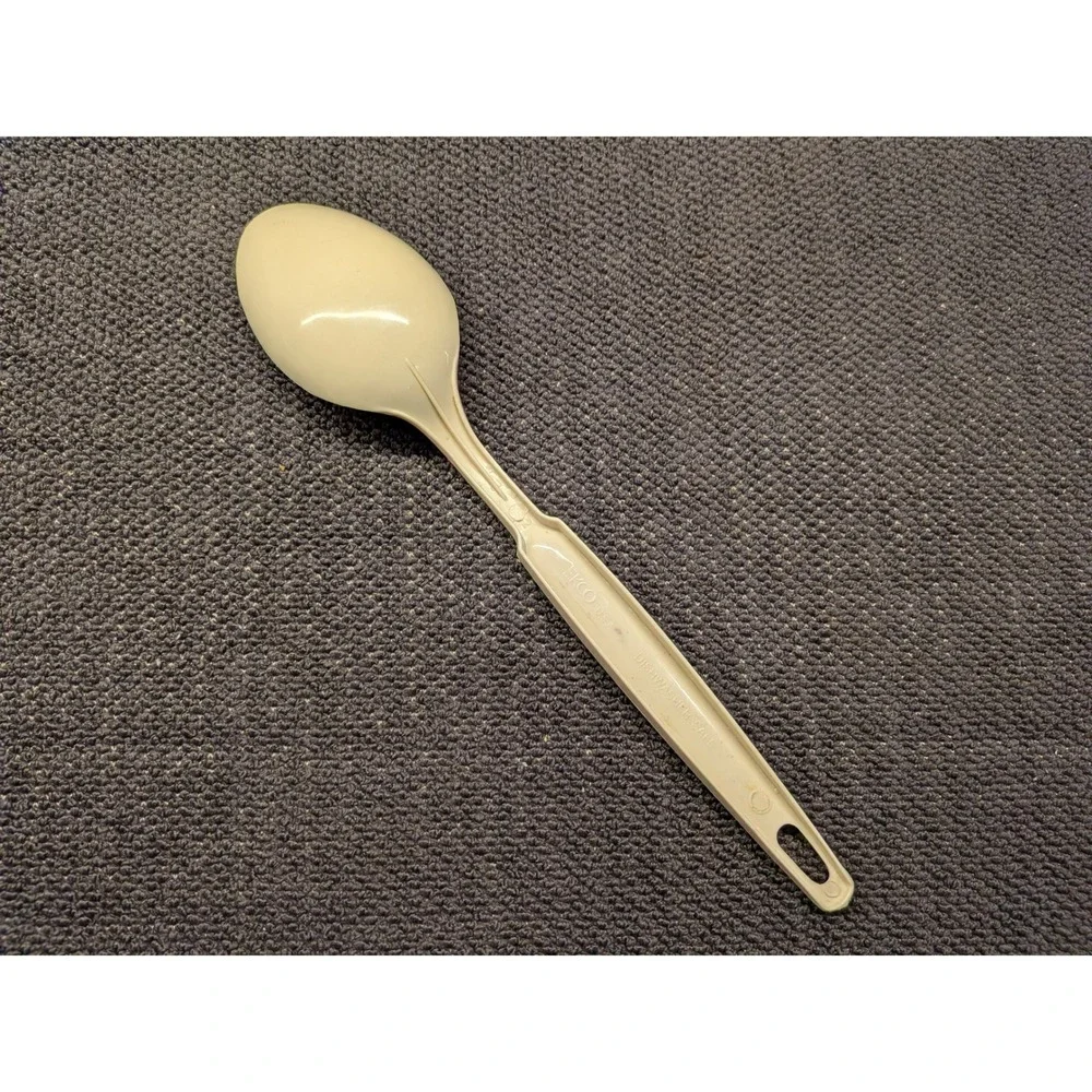 Vintage Ekco USA Almond Cream Nylon Mixing Spoon Retro Kitchen Essential